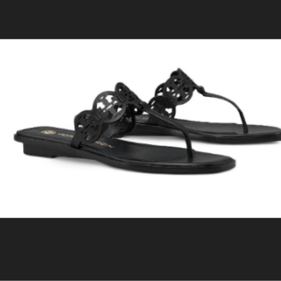 Tory Burch Shoes - Tory Burch Tiny Miller Black Sandals. Size 7.5
